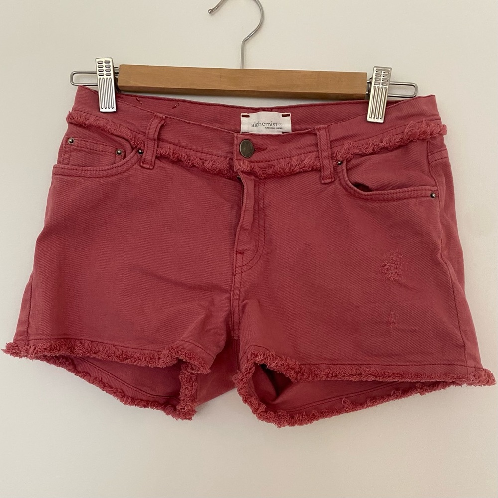 Alchemist jean shorts, red, size XS/2